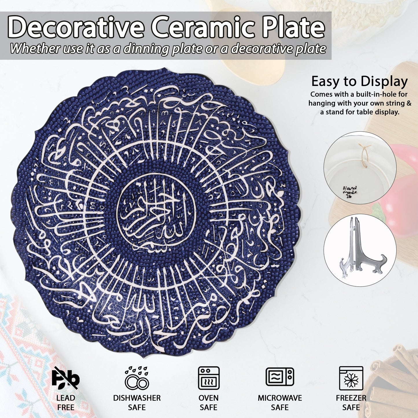 Ceramic Decorative Plate, Celestial Script Decorative Plate