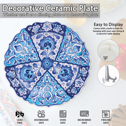 Ceramic Decorative Plate, Azure Elegance Decorative Plate
