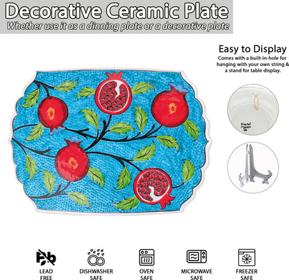 Ceramic Decorative Plate, Pomegranate Garden Decorative Plate