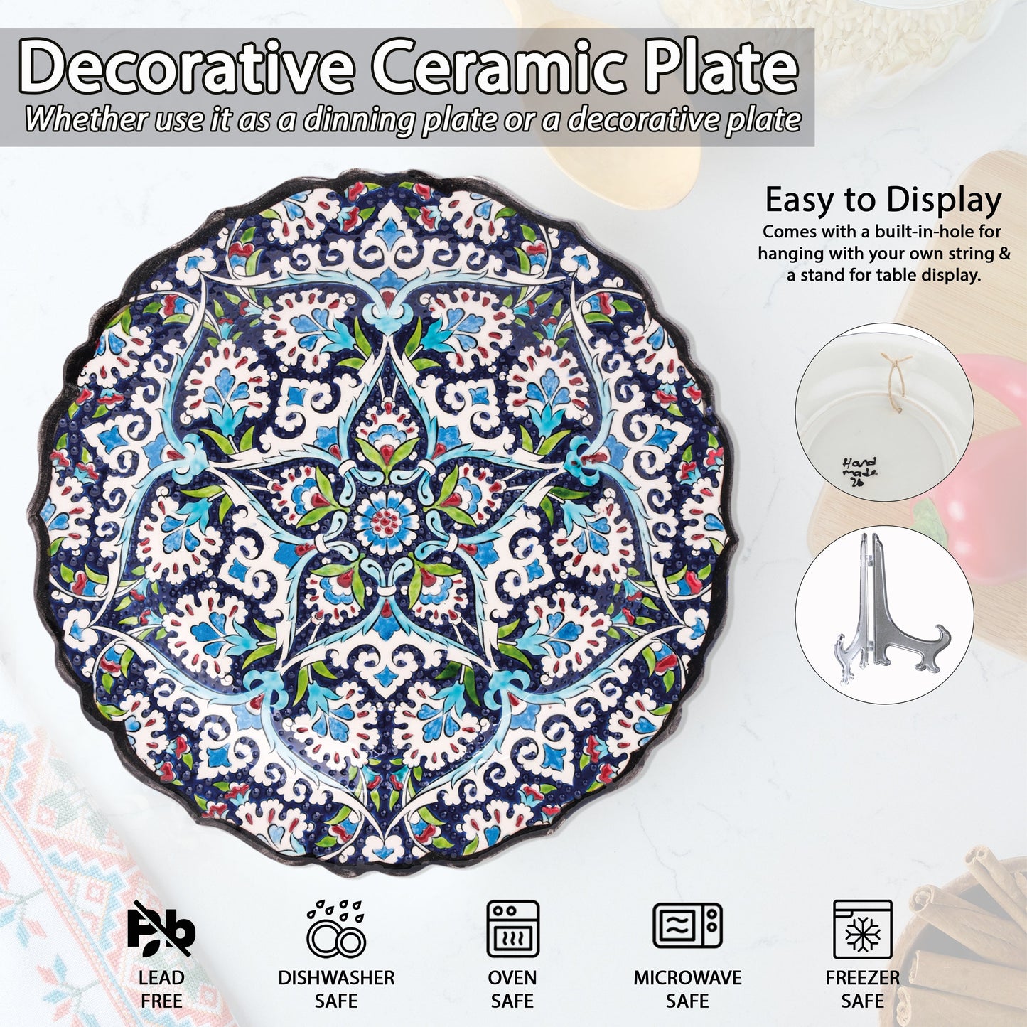 Ceramic Decorative Plate, Star Blossom Decorative Plate