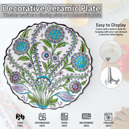 Ceramic Decorative Plate, Botanic Harmony Decorative Plate