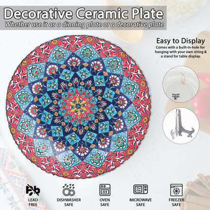 Ceramic Decorative Plate, Royal Mandala Decorative Plate