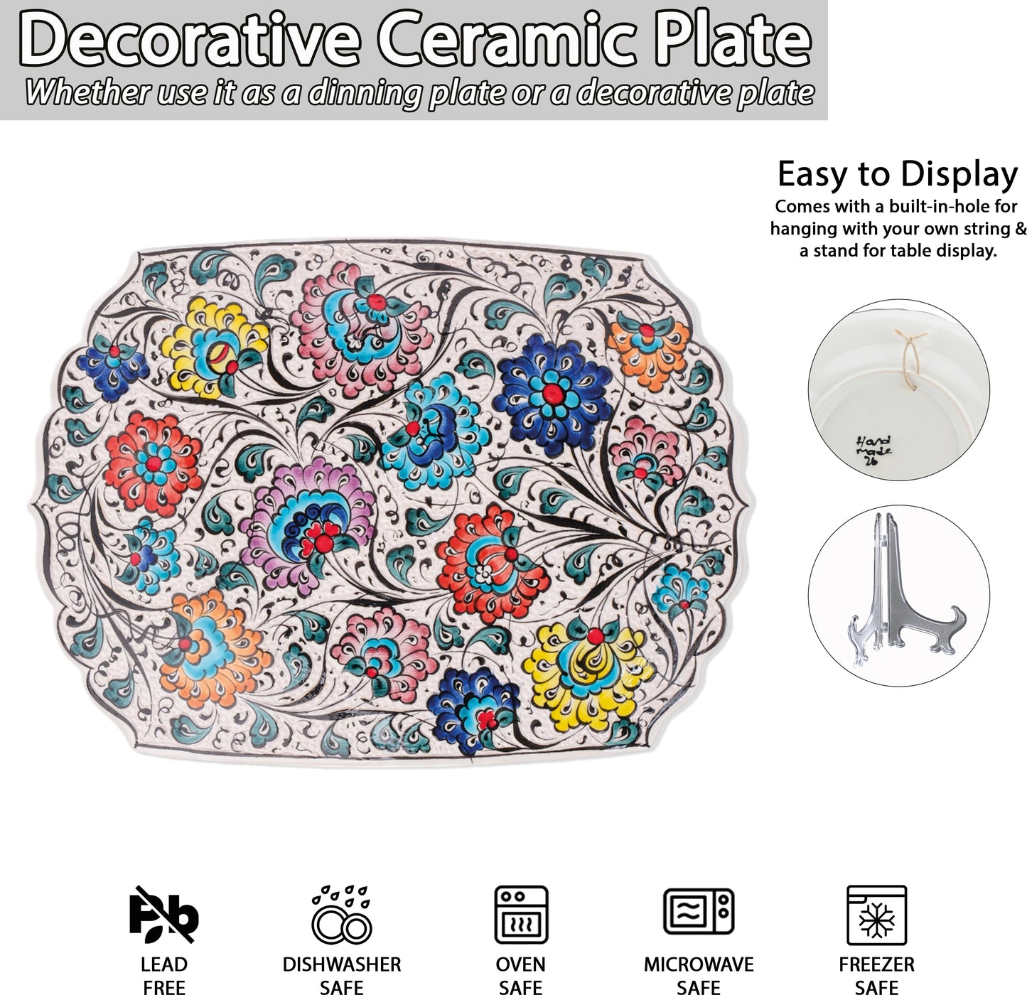 Ceramic Decorative Plate, Floral Symphony Decorative Plate