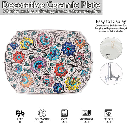 Ceramic Decorative Plate, Floral Symphony Decorative Plate