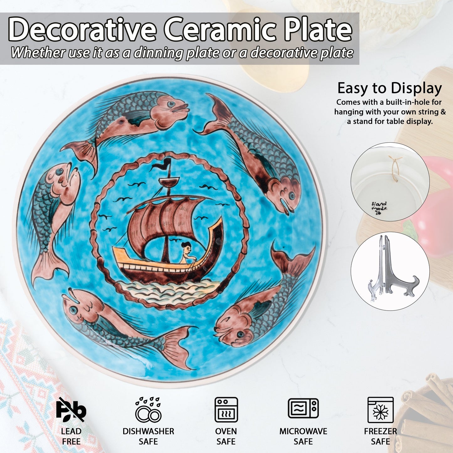 Ceramic Decorative Plate, Mariner's Voyage Decorative Plate