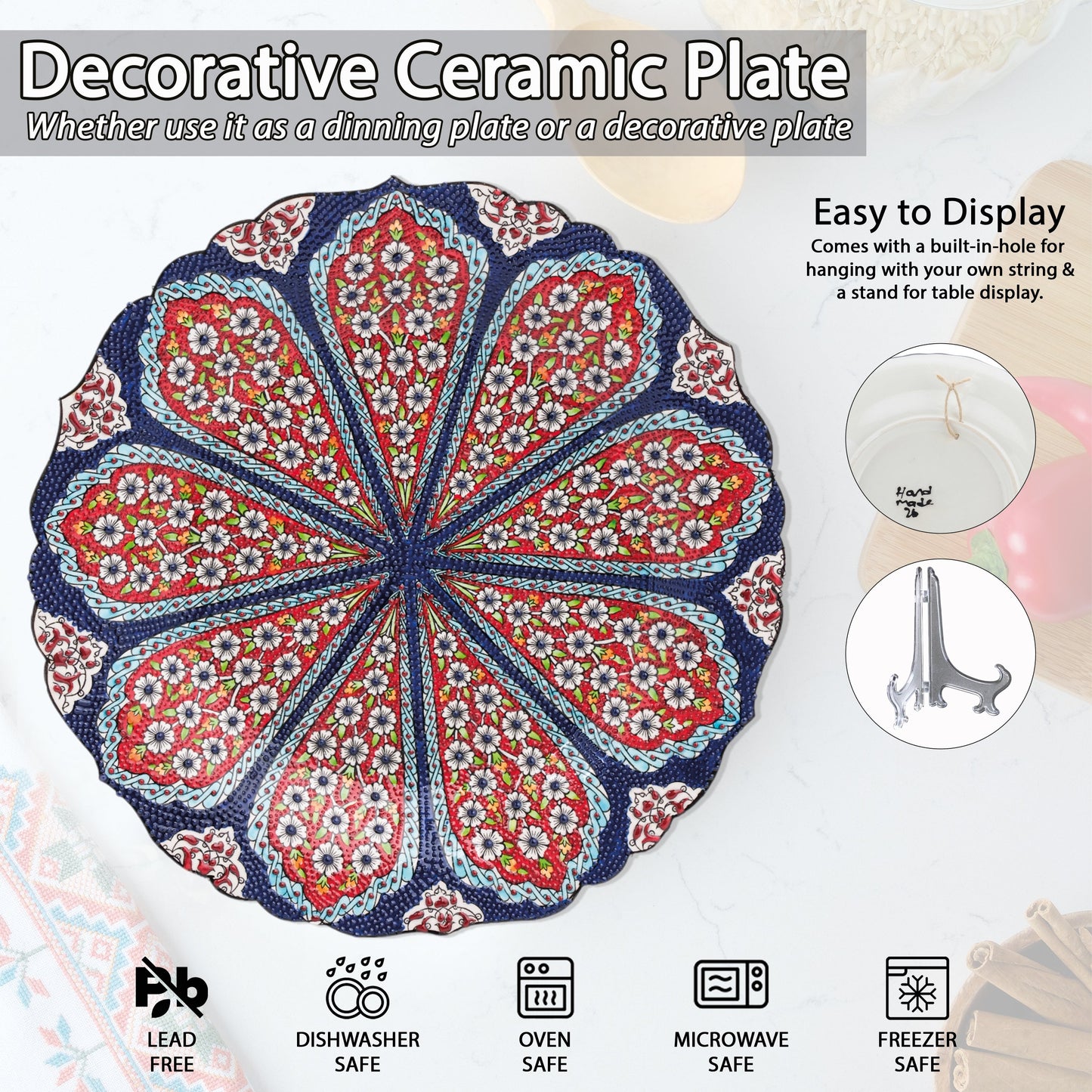 Ceramic Decorative Plate, Blossom Radiance Decorative Plate