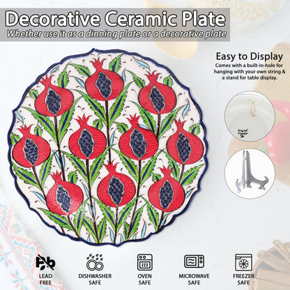Ceramic Decorative Plate, Pomegranate Harvest Decorative Plate
