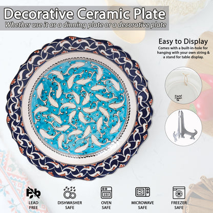 Ceramic Decorative Plate, Whirling Fishes Decorative Plate