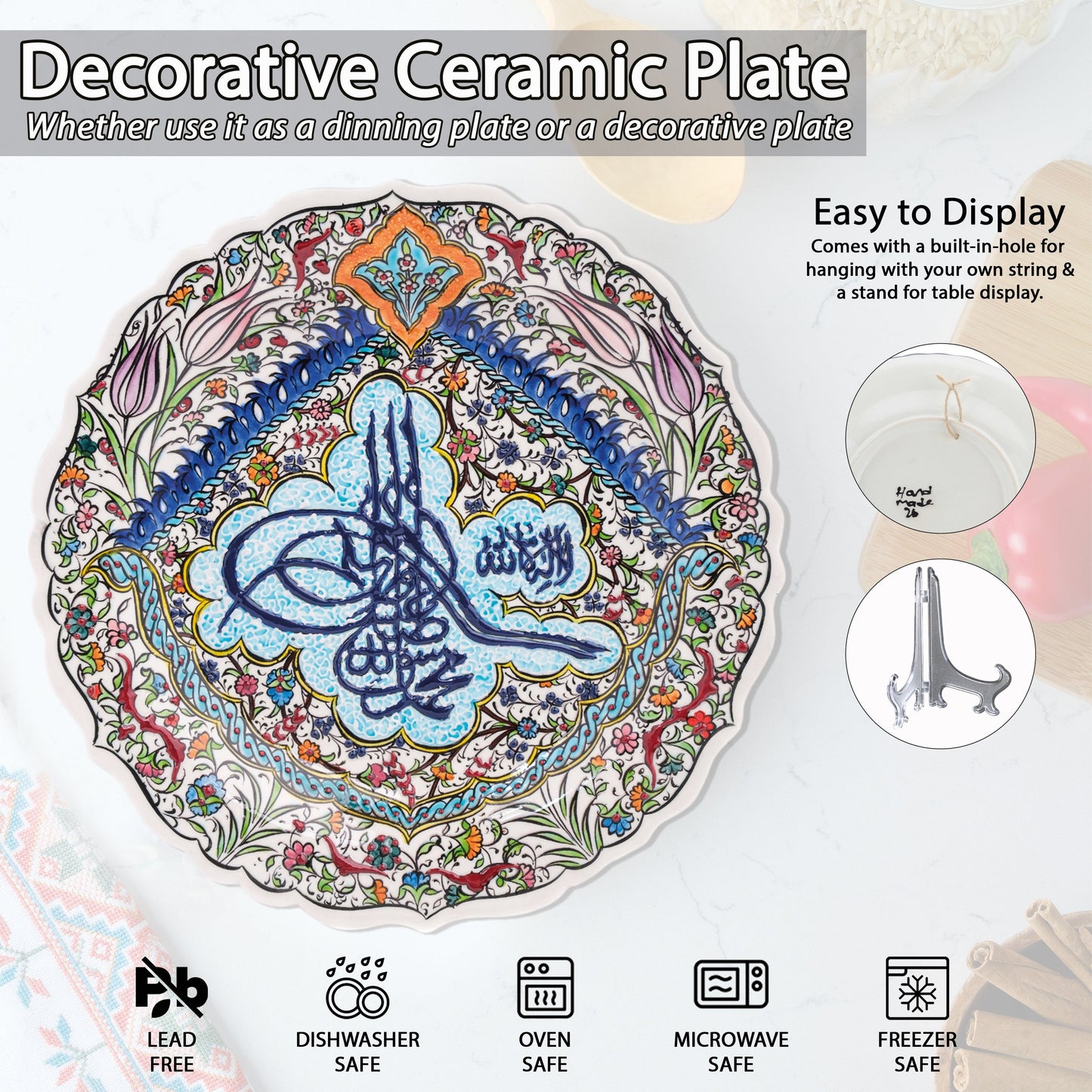 Ceramic Decorative Plate, Imperial Tughra Decorative Plate