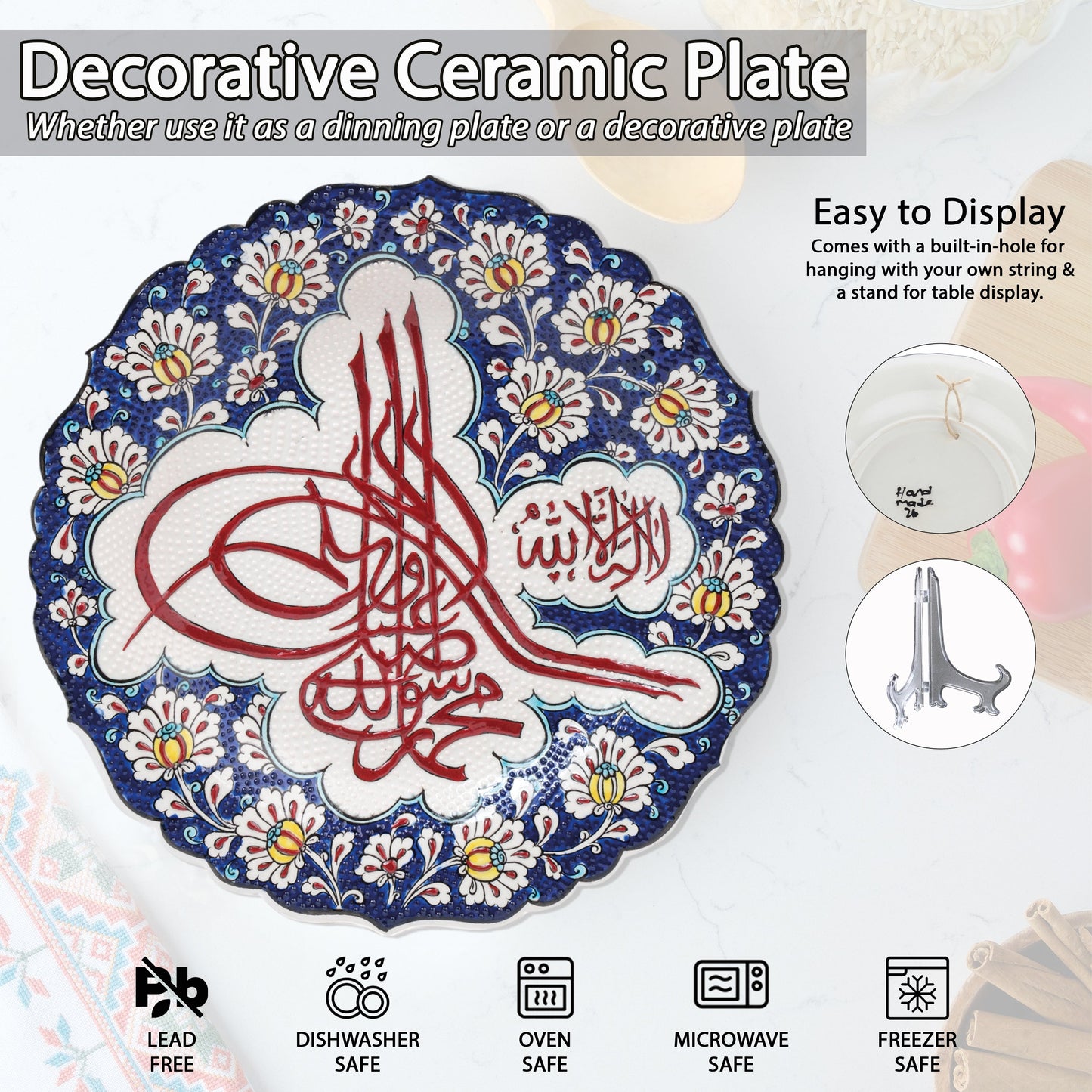 Ceramic Decorative Plate, Ottoman Tughra Decorative Plate