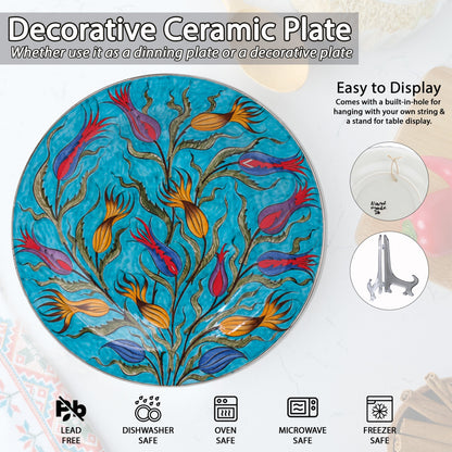 Ceramic Decorative Plate, Tulip Dance Decorative Plate