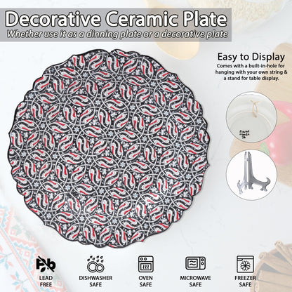 Ceramic Decorative Plate, Monochrome Elegance Decorative Plate