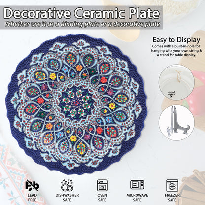 Ceramic Decorative Plate, Paisley Blossom Decorative Plate