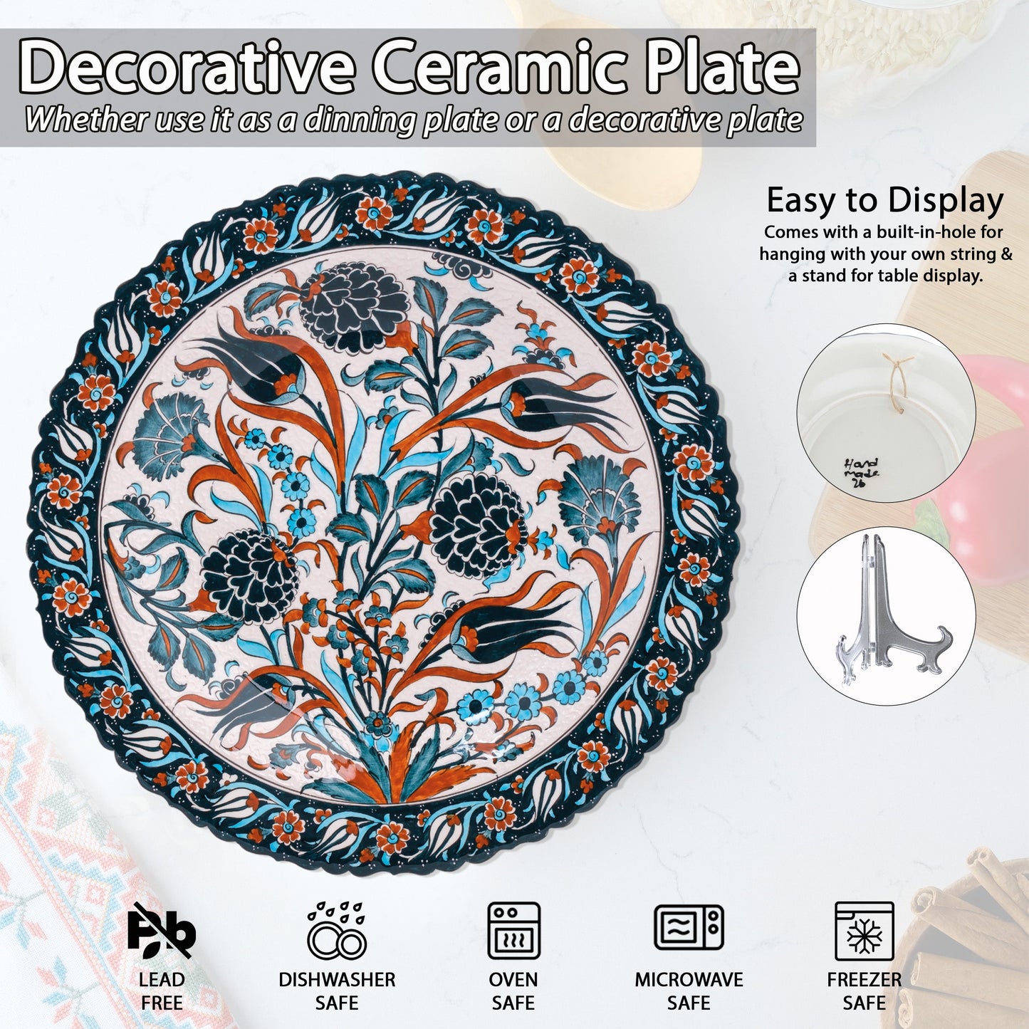 Ceramic Decorative Plate, Sultan's Florals Decorative Plate
