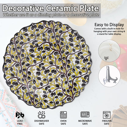 Ceramic Decorative Plate, Olive Harmony Decorative Plate