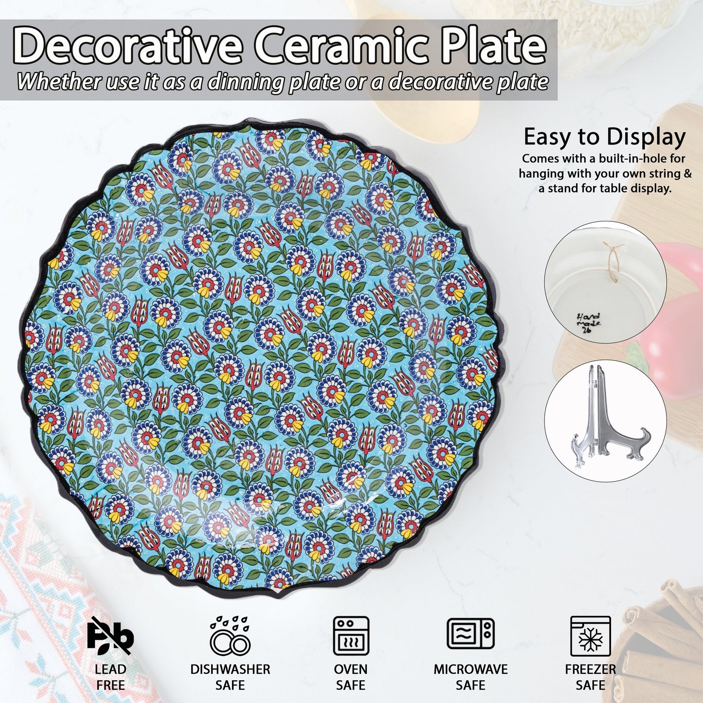 Ceramic Decorative Plate, Garden Bliss Decorative Plate