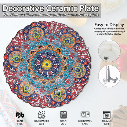 Ceramic Decorative Plate, Mandala Radiance Decorative Plate