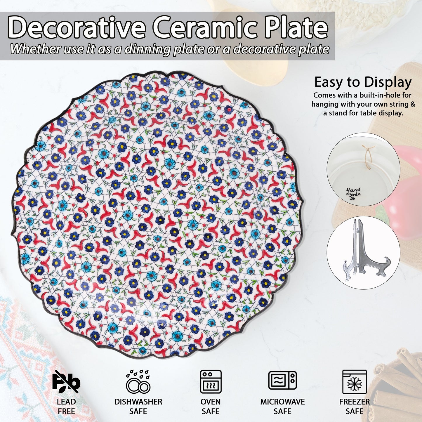 Ceramic Decorative Plate, Blossom Tapestry Decorative Plate