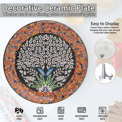 Ceramic Decorative Plate, Eternal Bloom Decorative Plate