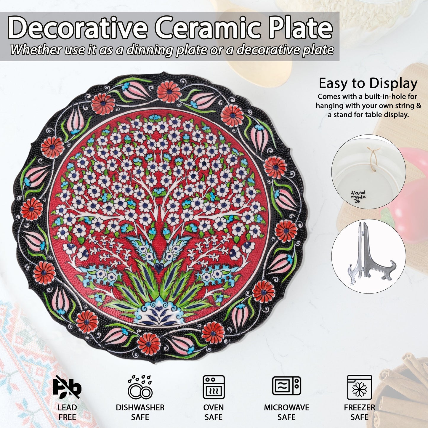 Ceramic Decorative Plate, Blossom Tree Decorative Plate