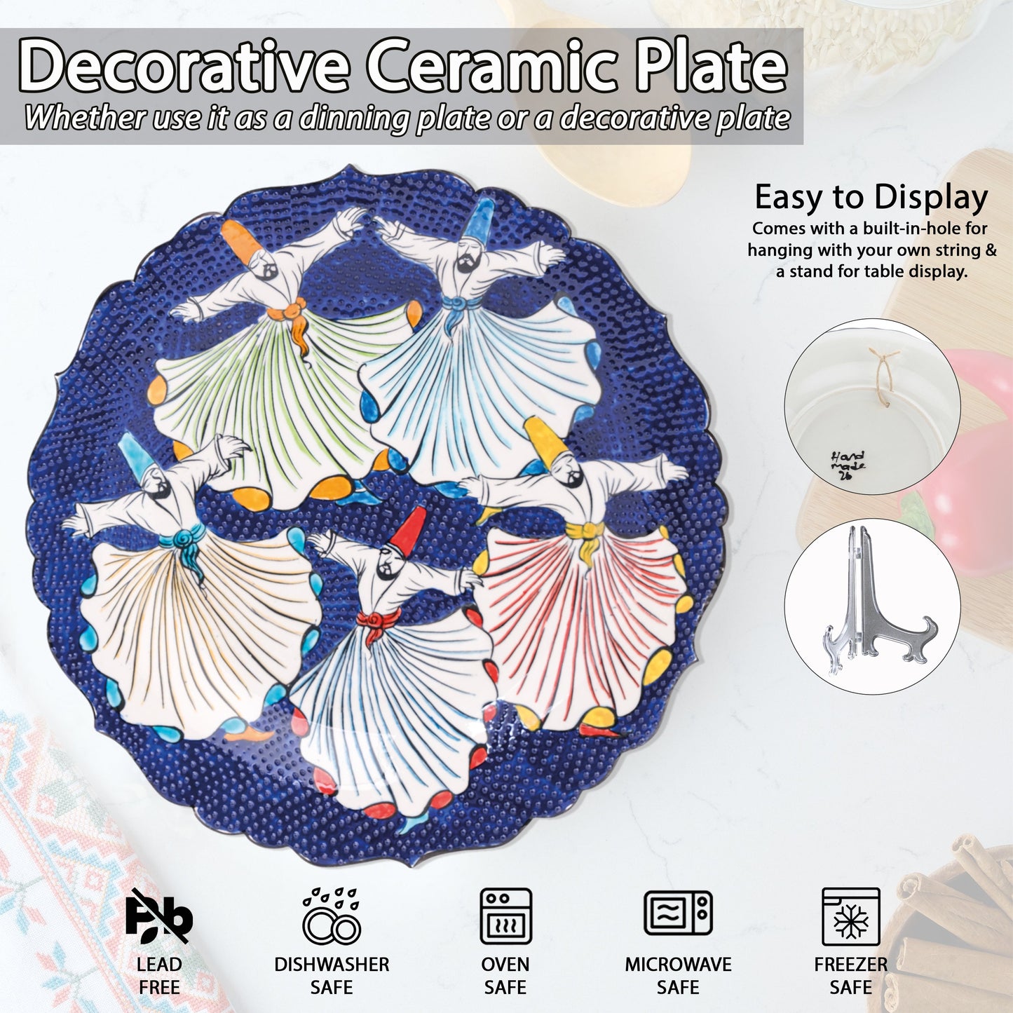 Ceramic Decorative Plate, Sufi Dance Decorative Plate