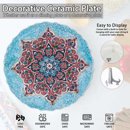 Ceramic Decorative Plate, Mandala Bloom Decorative Plate