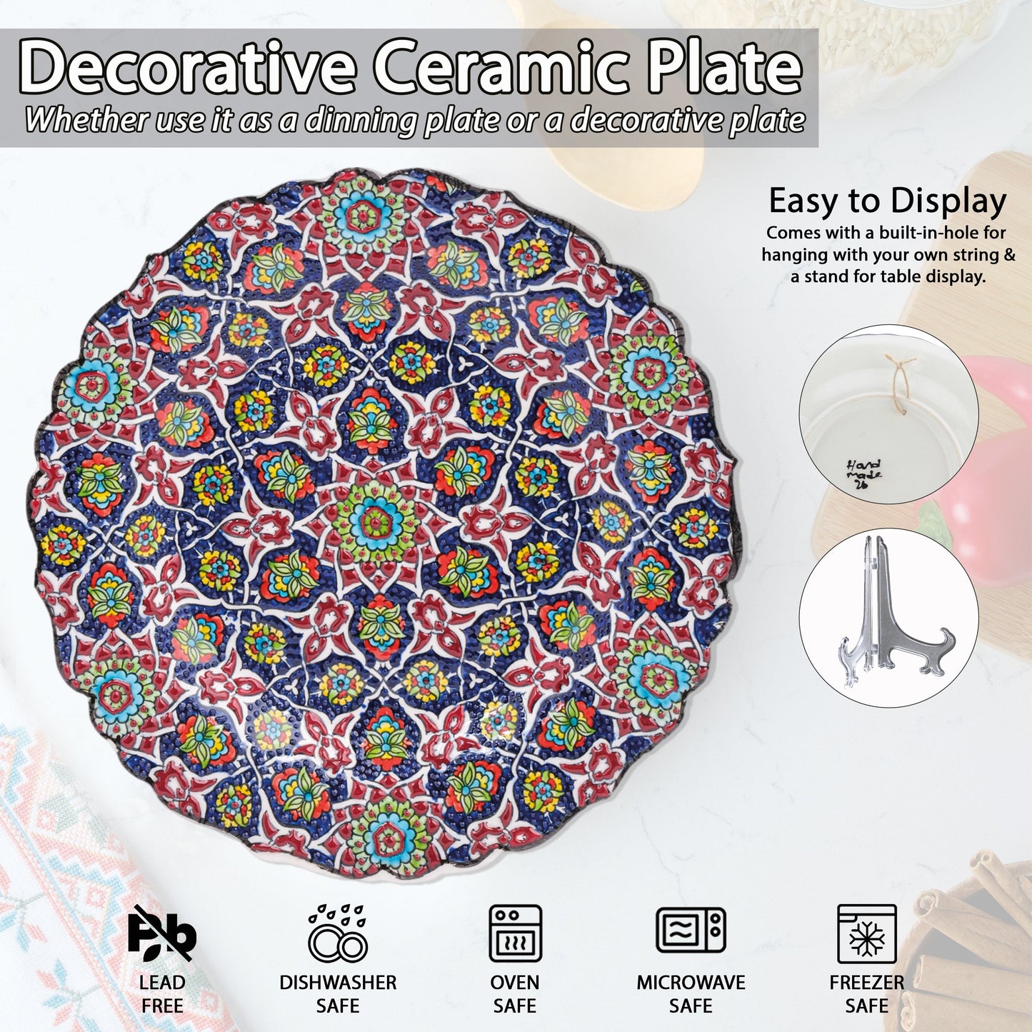 Ceramic Decorative Plate, Royal Mosaic Decorative Plate