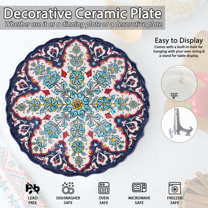 Ceramic Decorative Plate, Eternal Bloom Decorative Plate