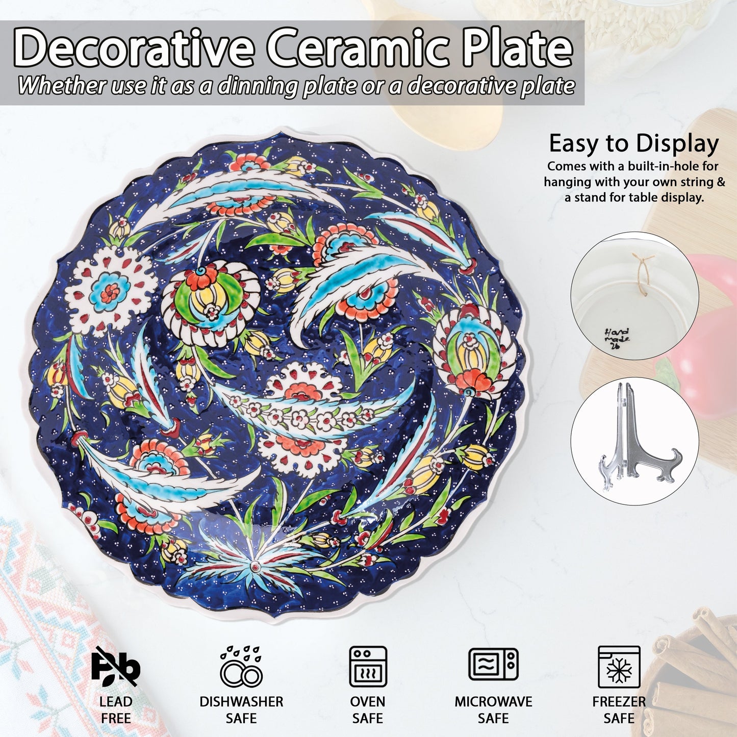 Ceramic Decorative Plate, Starry Garden Decorative Plate