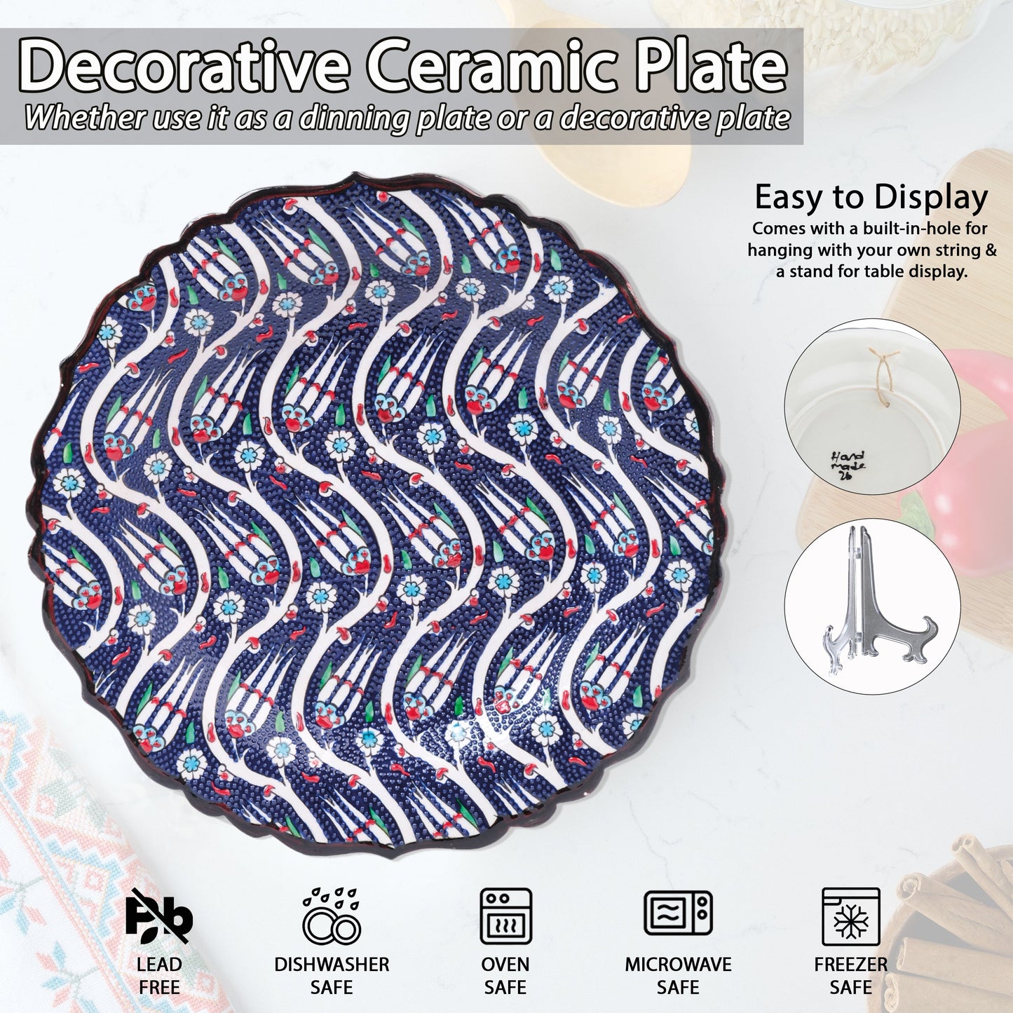 Ceramic Decorative Plate, Tulip Wave Decorative Plate