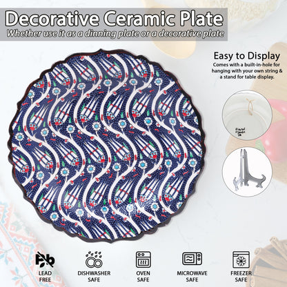 Ceramic Decorative Plate, Tulip Wave Decorative Plate
