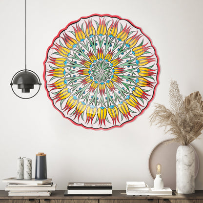 Ceramic Decorative Plate, Fiery Tulips Decorative Plate