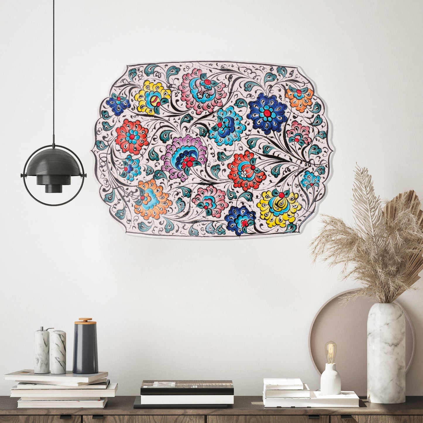 Ceramic Decorative Plate, Floral Symphony Decorative Plate