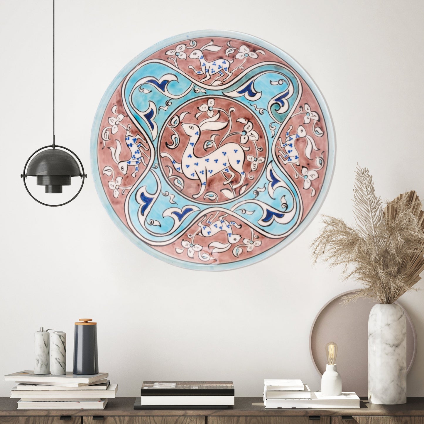 Ceramic Decorative Plate, Mystic Deer Decorative Plate