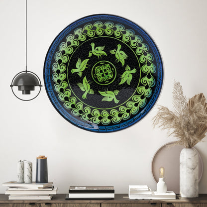 Ceramic Decorative Plate, Emerald Birds Decorative Plate