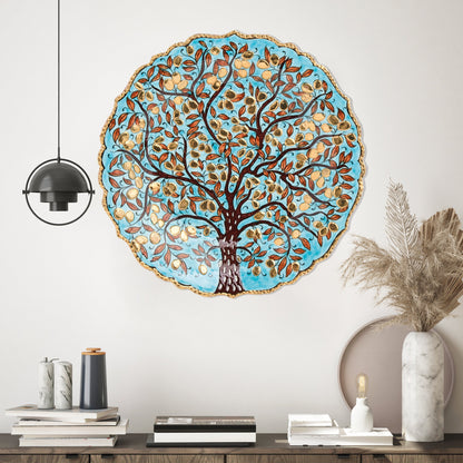 Ceramic Decorative Plate, Prosperity Tree Decorative Plate, Decorative Golden Plate