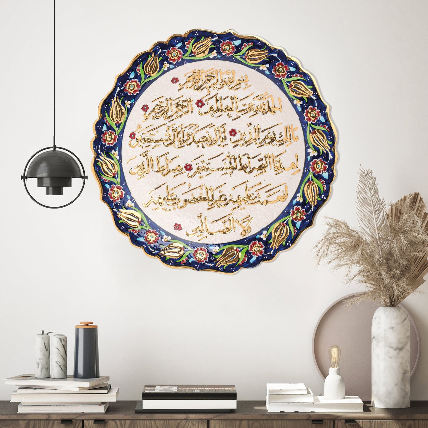 Ceramic Decorative Plate, Divine Elegance Decorative Plate, Decorative Golden Plate