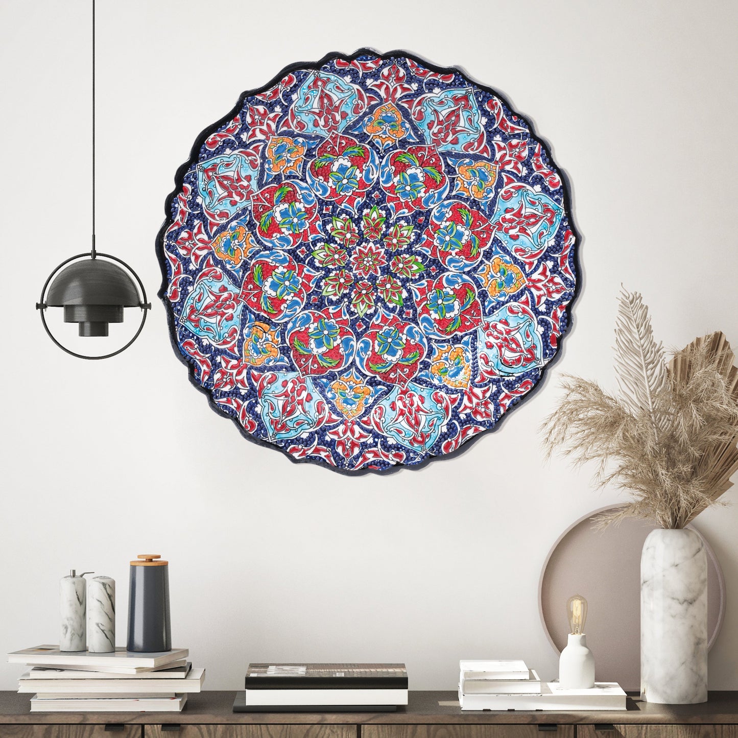 Ceramic Decorative Plate, Royal Mandala Decorative Plate