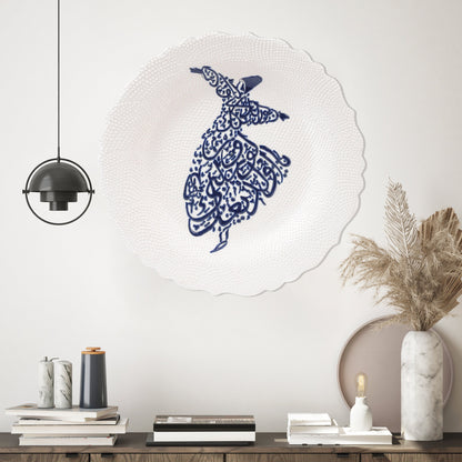 Ceramic Decorative Plate, Sufi Whirl Decorative Plate