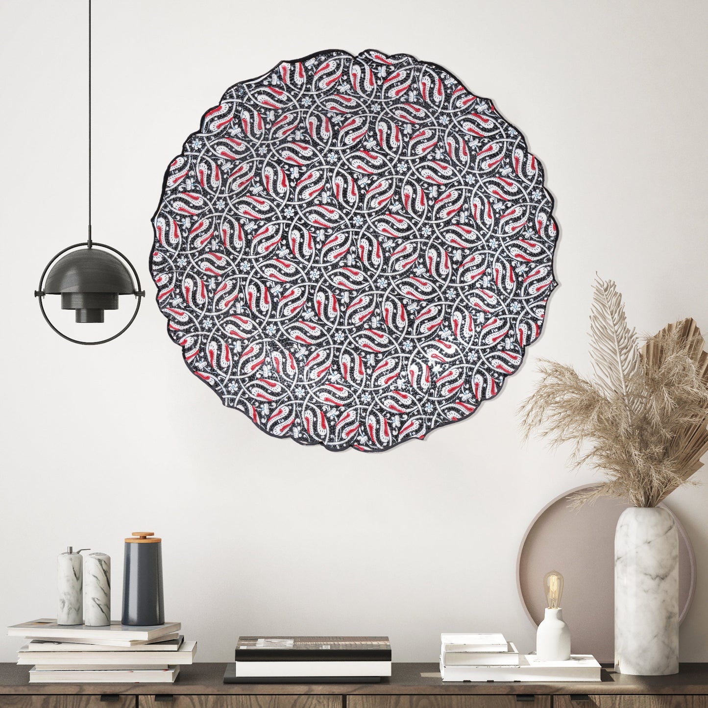 Ceramic Decorative Plate, Monochrome Elegance Decorative Plate