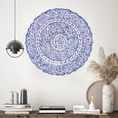 Ceramic Decorative Plate, Sapphire Vine Decorative Plate