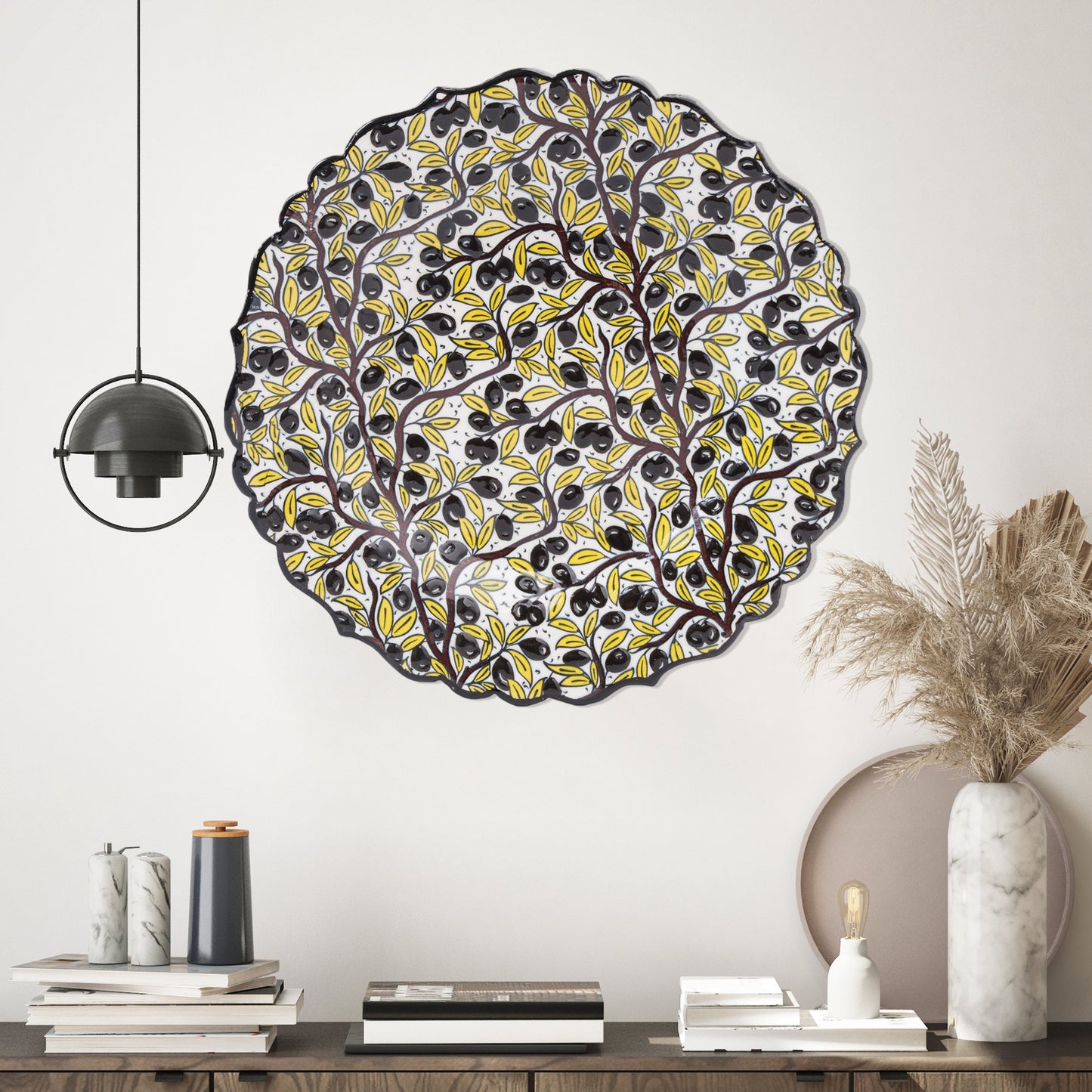 Ceramic Decorative Plate, Olive Harmony Decorative Plate