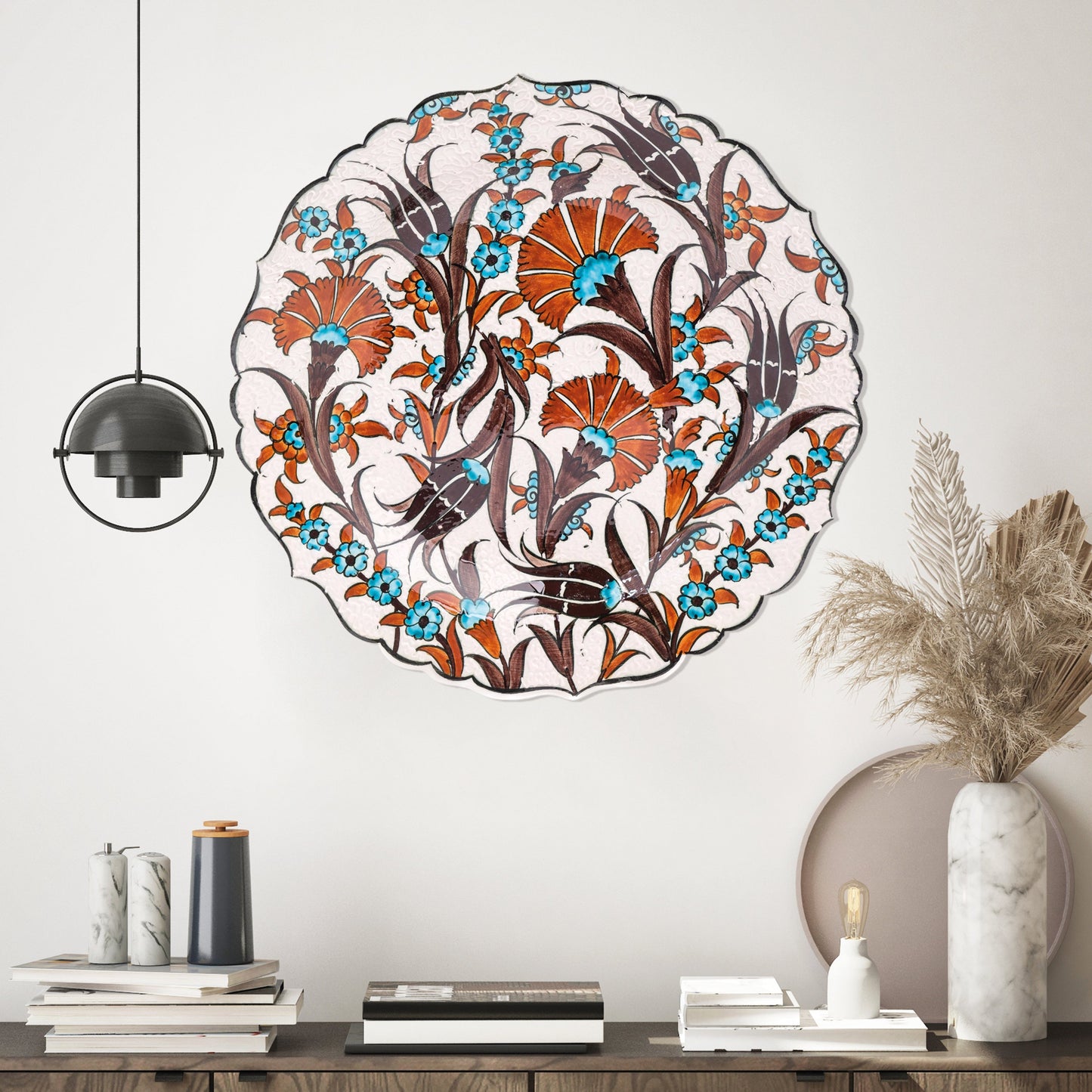 Ceramic Decorative Plate, Rustic Bloom Decorative Plate