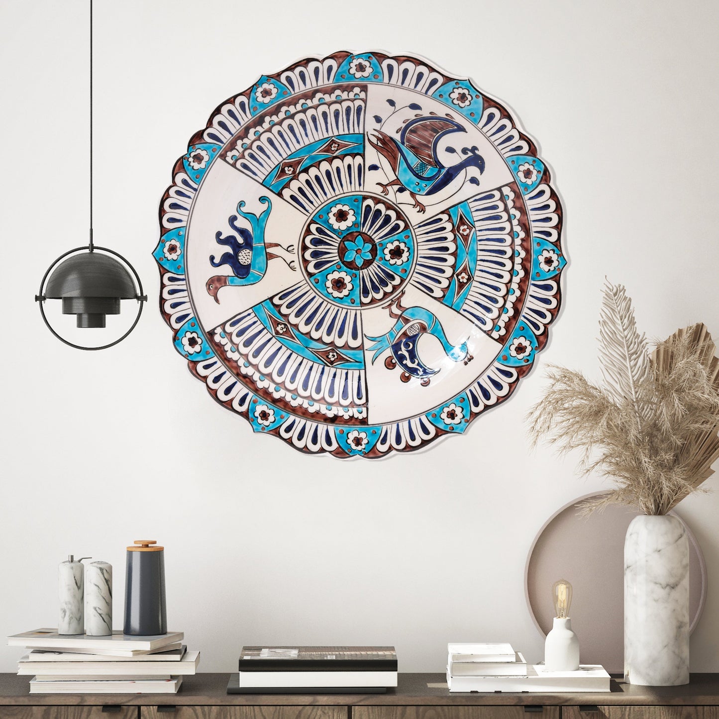Ceramic Decorative Plate, Celestial Birds Decorative Plate