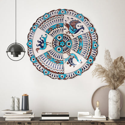 Ceramic Decorative Plate, Celestial Birds Decorative Plate