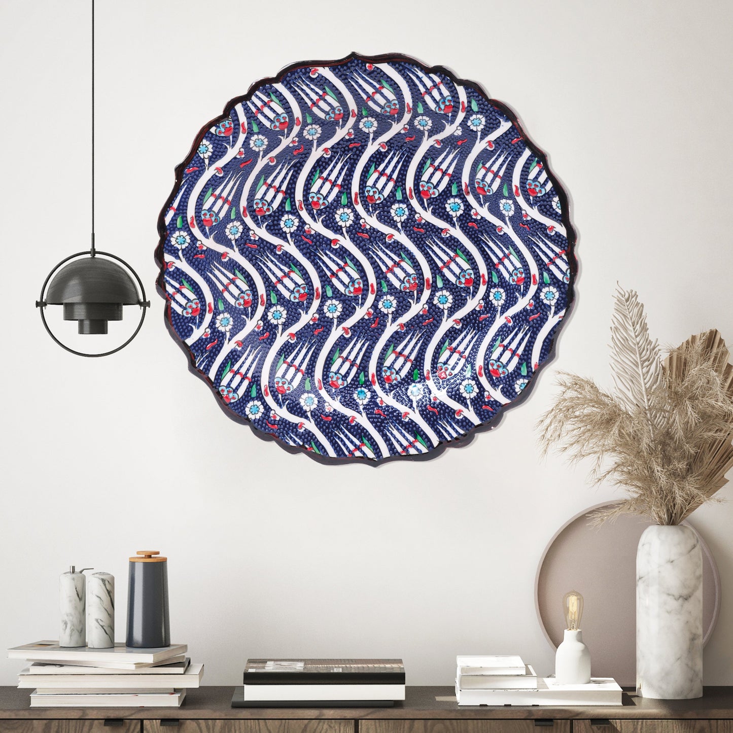 Ceramic Decorative Plate, Tulip Wave Decorative Plate