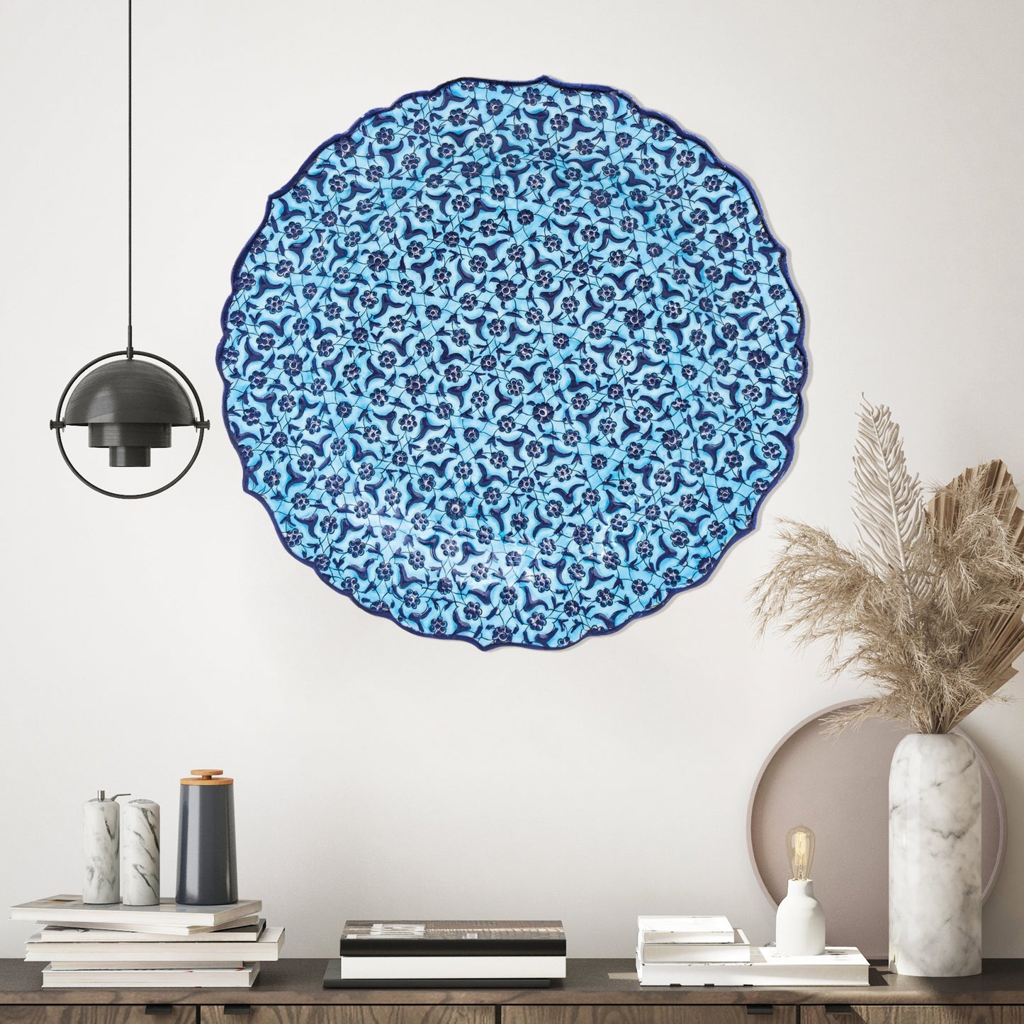 Ceramic Decorative Plate, Sapphire Lace Decorative Plate