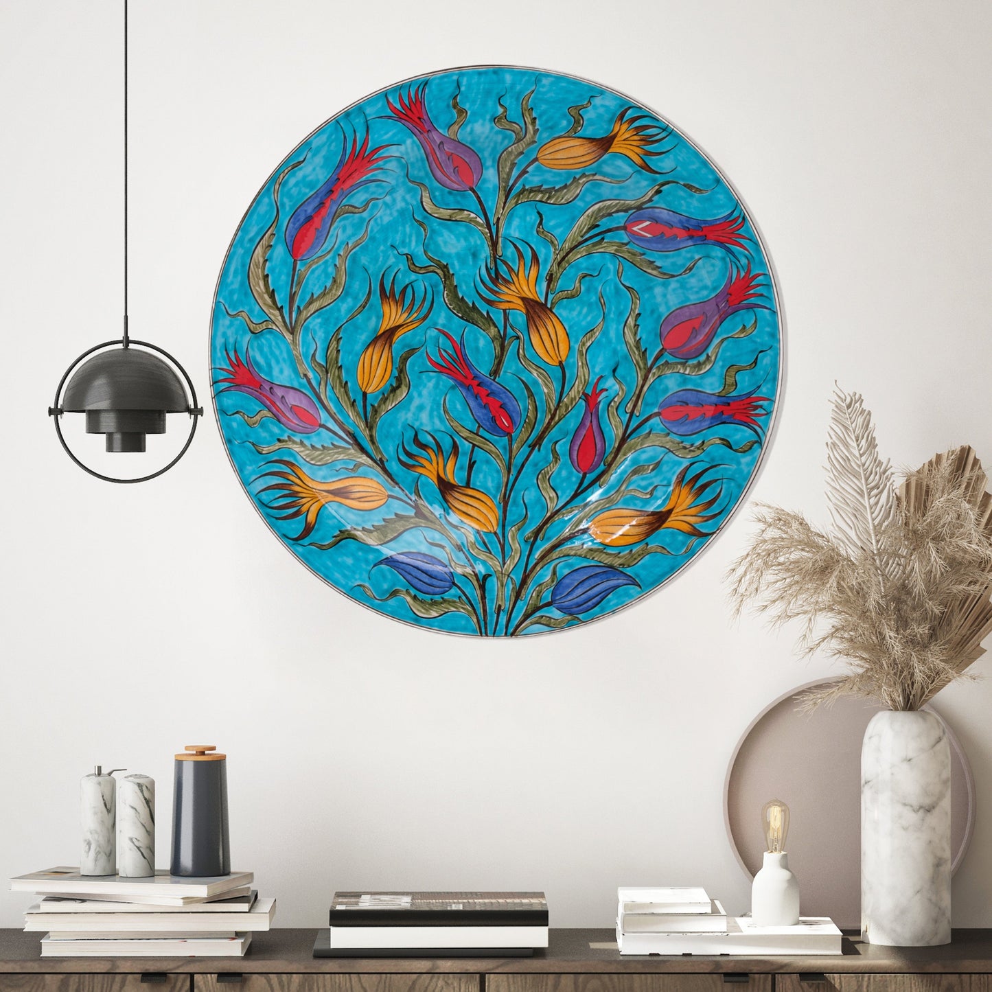 Ceramic Decorative Plate, Tulip Dance Decorative Plate