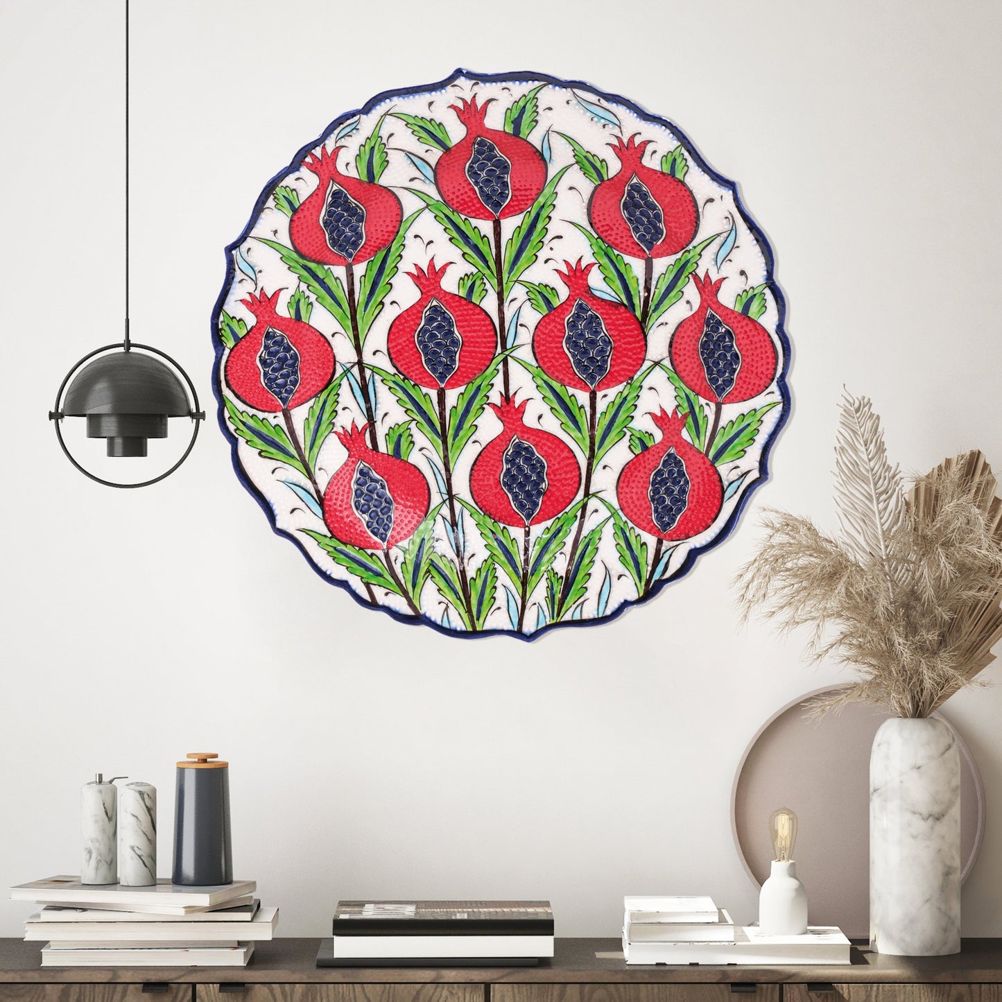 Ceramic Decorative Plate, Pomegranate Harvest Decorative Plate
