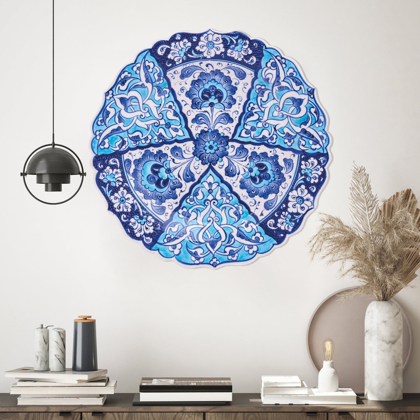 Ceramic Decorative Plate, Azure Elegance Decorative Plate